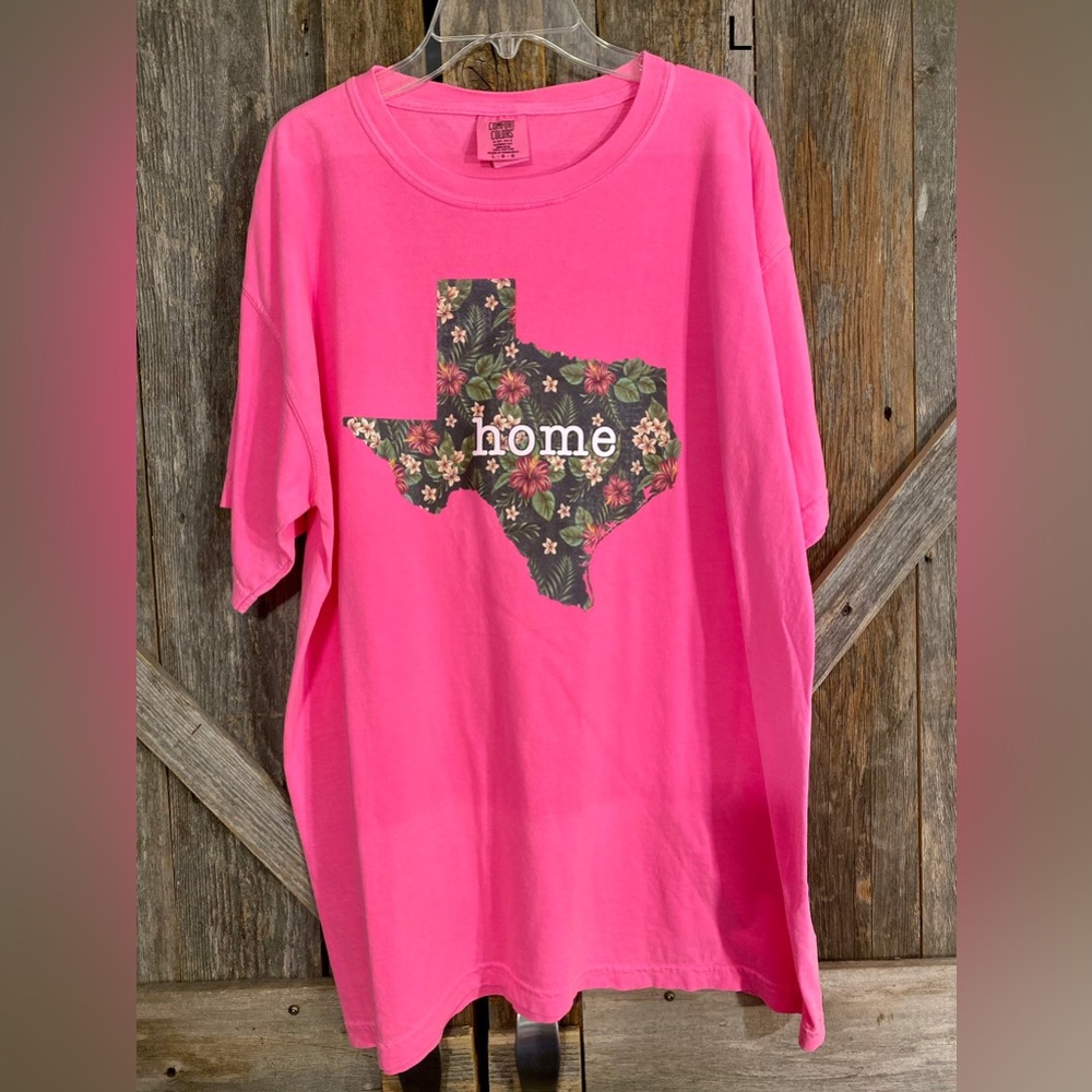 Texas Home Floral Pink Tee Shirt